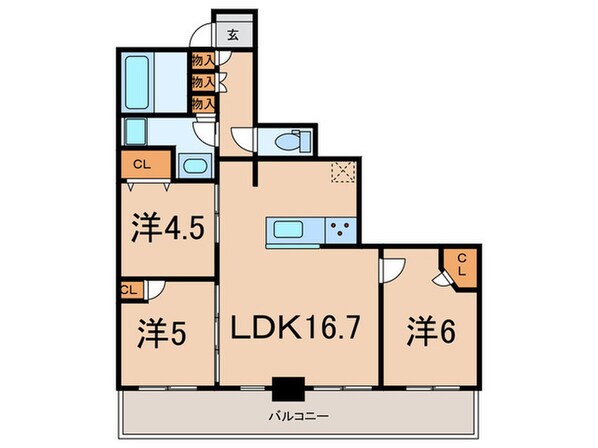 リヴァリエ　C棟（2429）の物件間取画像